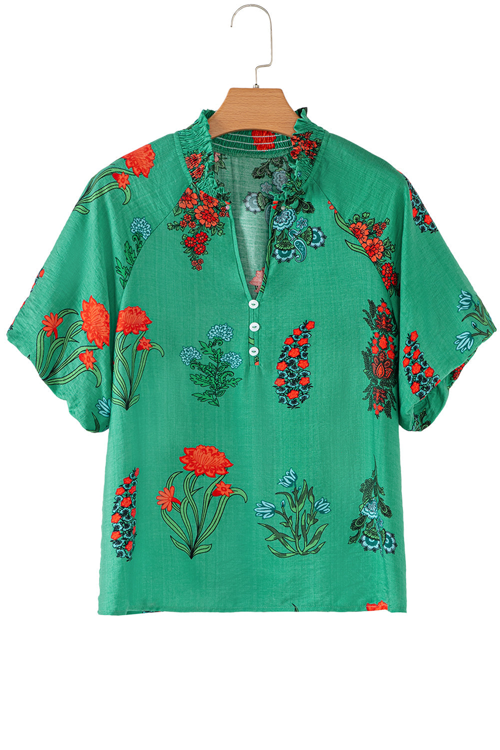 Galenya | Dames Blouse met Bloemenprint en V‑Hals