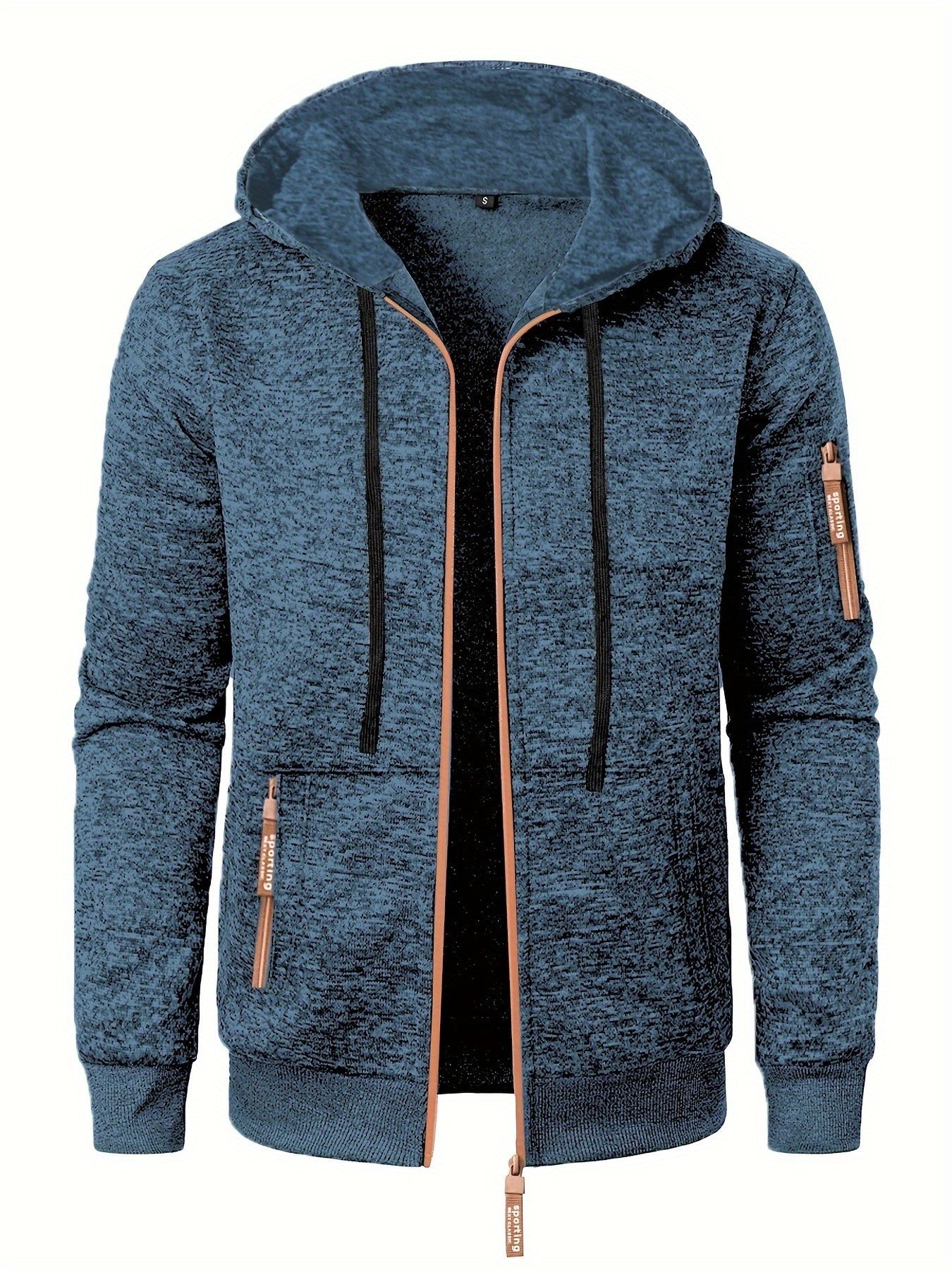 Caslan | Heren sweaterjack met capuchon en ritssluiting – Lichtgewicht casual hoodie