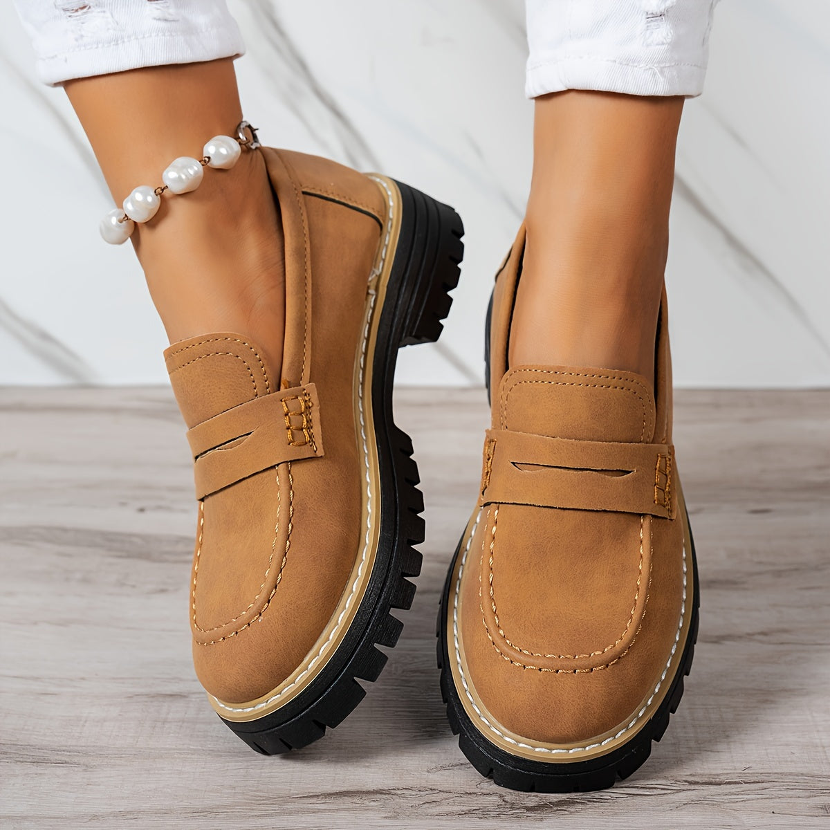 LoaferMax | Retro-Slipper für Damen – Penny-Loafer aus Kunstleder