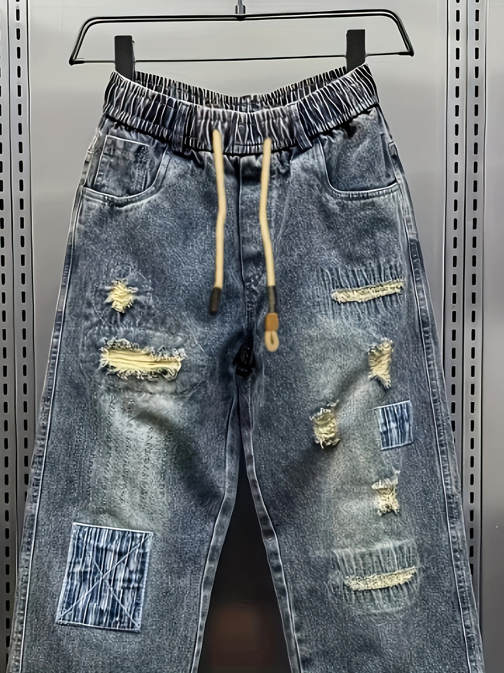 Arden | Heren Patchwork Gescheurde Harem Jeans