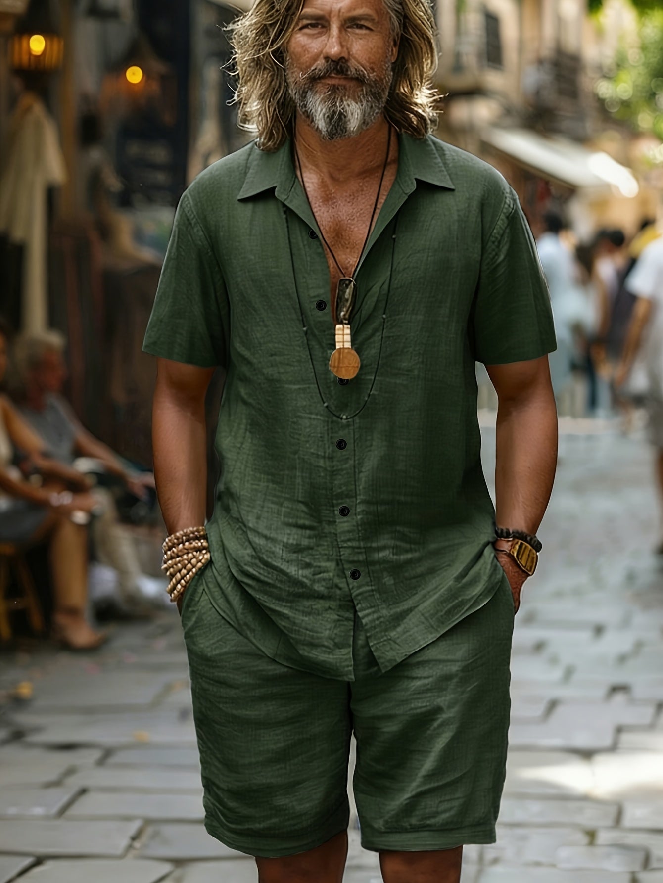 Brent | 2-delige set met casual overhemd en korte broek voor heren – Ademende, lichtgewicht zomerkleding