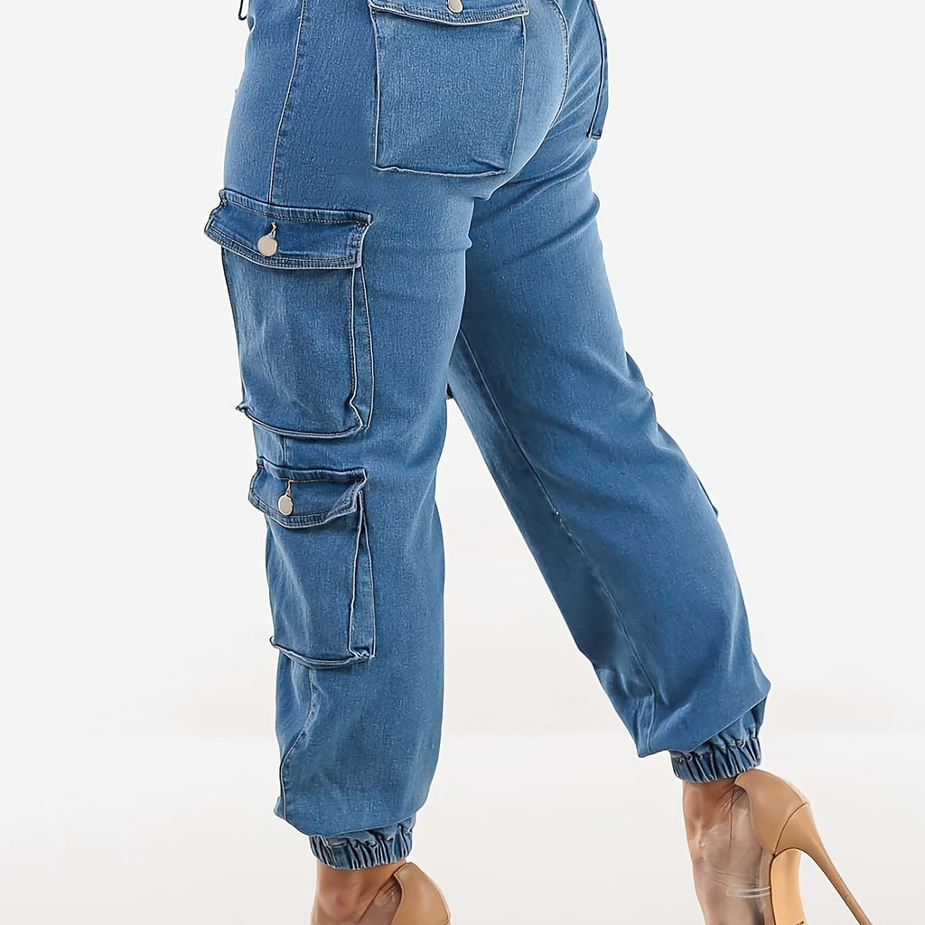 Vjollca | Jean cargo stretch femme - poches pratiques, coupe confortable