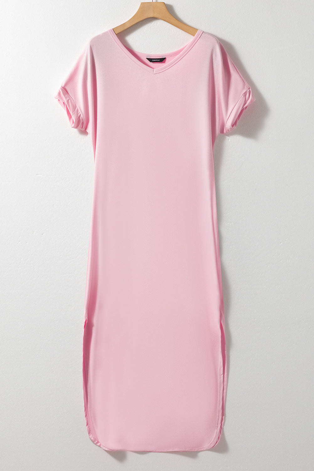 Ithara |  Maxi-T-shirtjurk met V-hals voor dames – Losvallende, lange T-shirtjurk