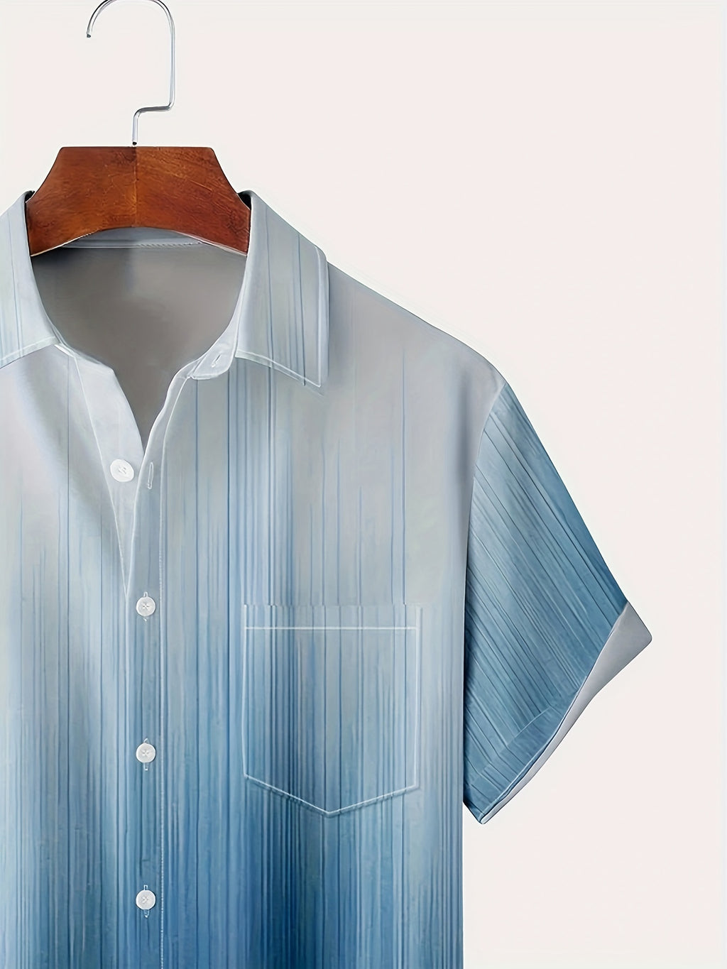 Arno | Heren gradient shirt – korte mouwen overhemd met knopen