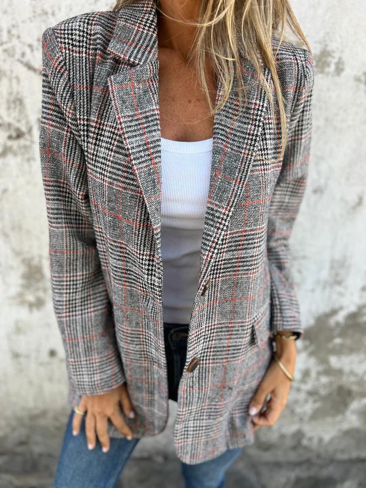 Palira | Oversized geruite blazer – Casual elegante jas voor op kantoor en dagelijks gebruik
