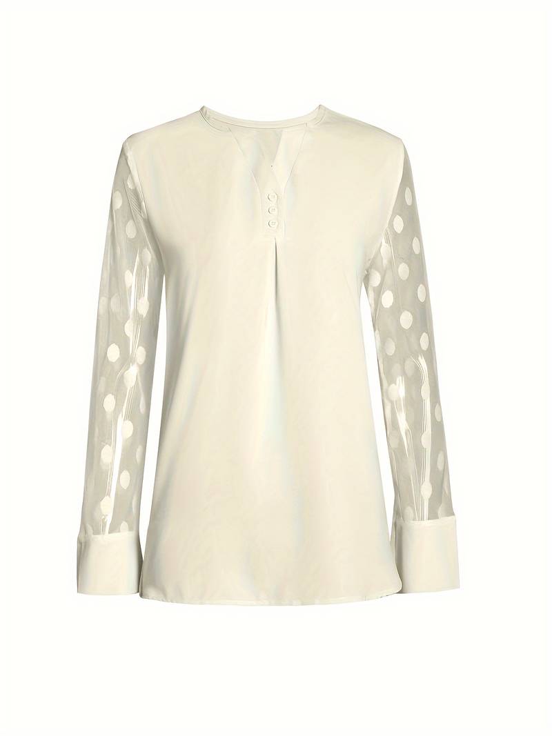 Kariselle | Elegante blouse van mesh met lange mouwen voor dames - Chique & ademende top