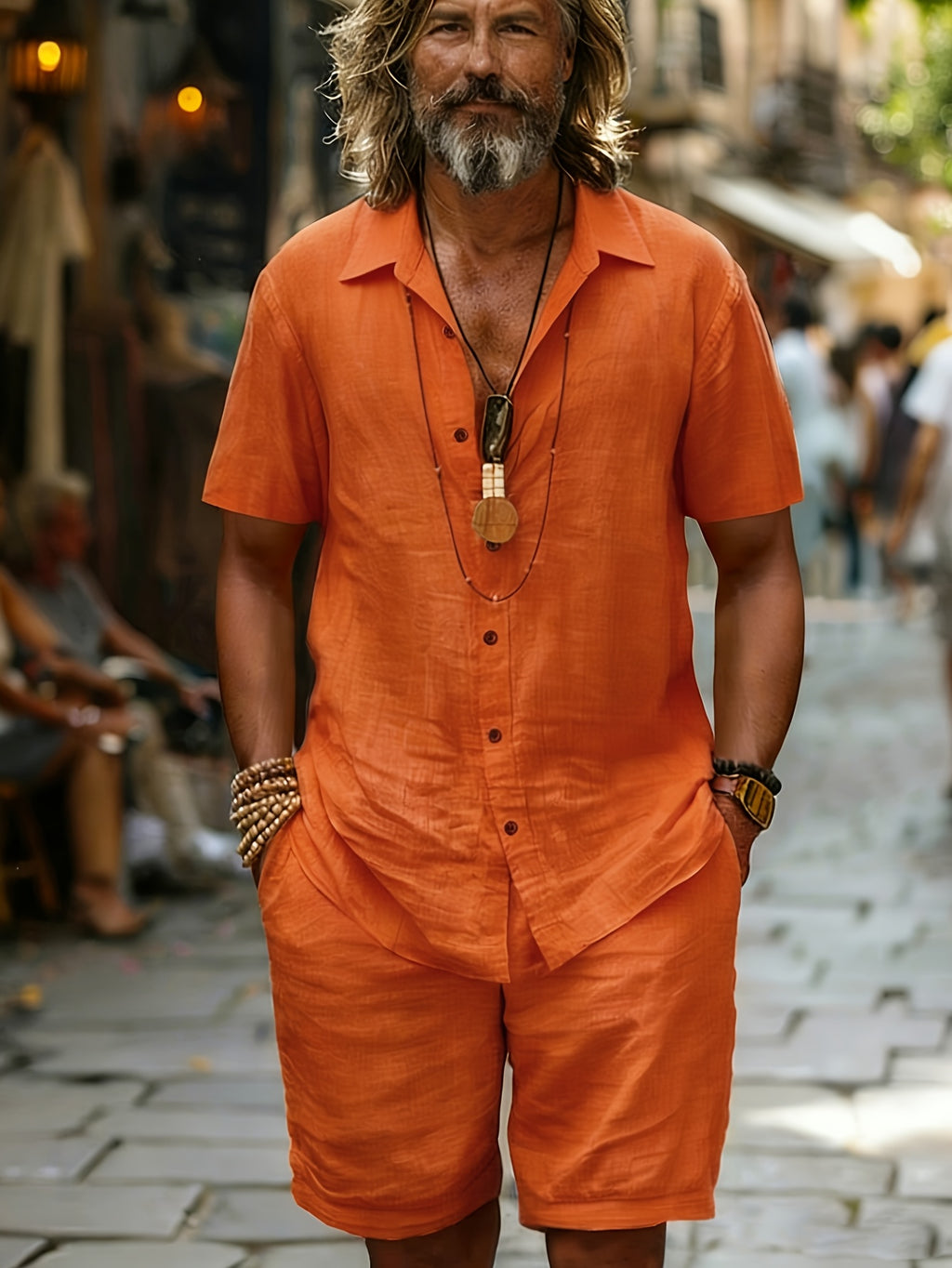 Brent | 2-delige set met casual overhemd en korte broek voor heren – Ademende, lichtgewicht zomerkleding