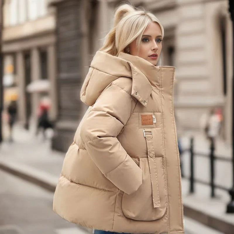 Delwyn | Doudoune imperméable et coupe-vent – ​​Veste d'hiver imperméable et coupe-vent avec capuche et isolation