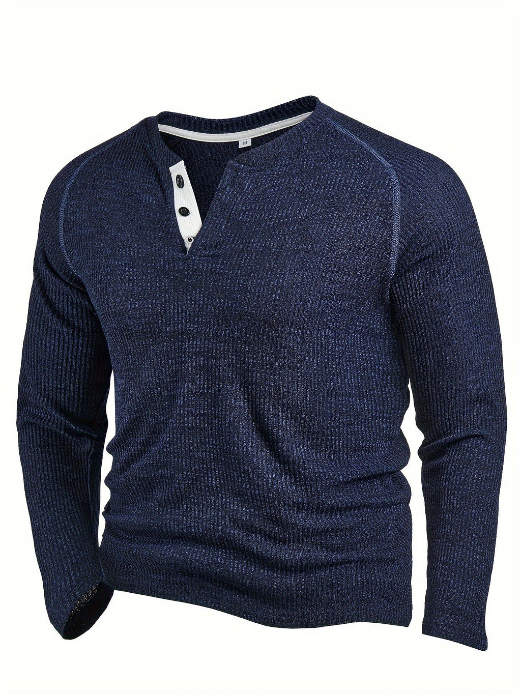 Mauritz | Chemise Henley décontractée en maille pour homme – manches longues, coupe raglan, fermeture boutonnée, idéale pour l'automne