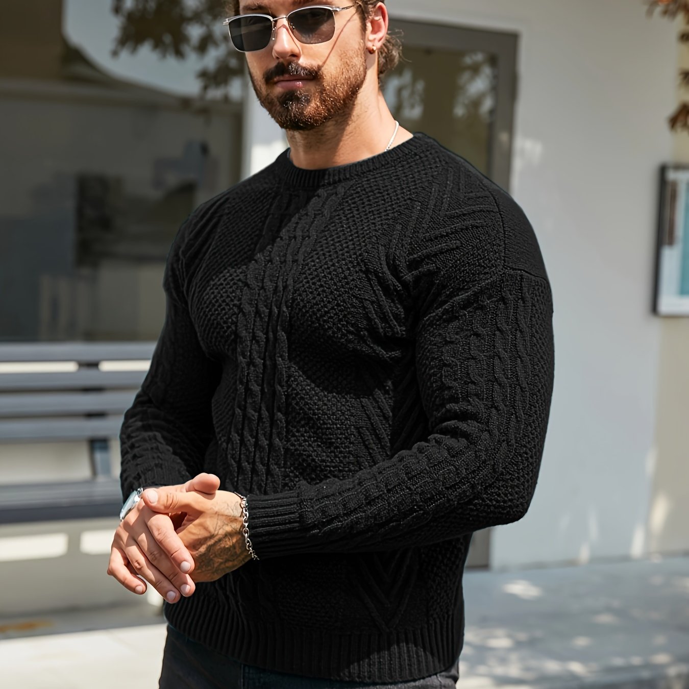 Simon | Wintertrui voor heren – Warme, zachte trui met ronde hals en lange mouwen voor koud weer