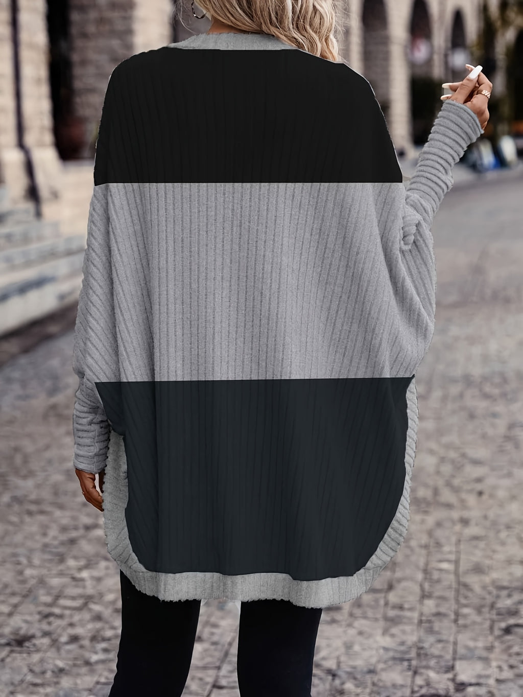 Valyra | Oversized gebreid vest met kleurblokken voor dames – Casual losse lentetop