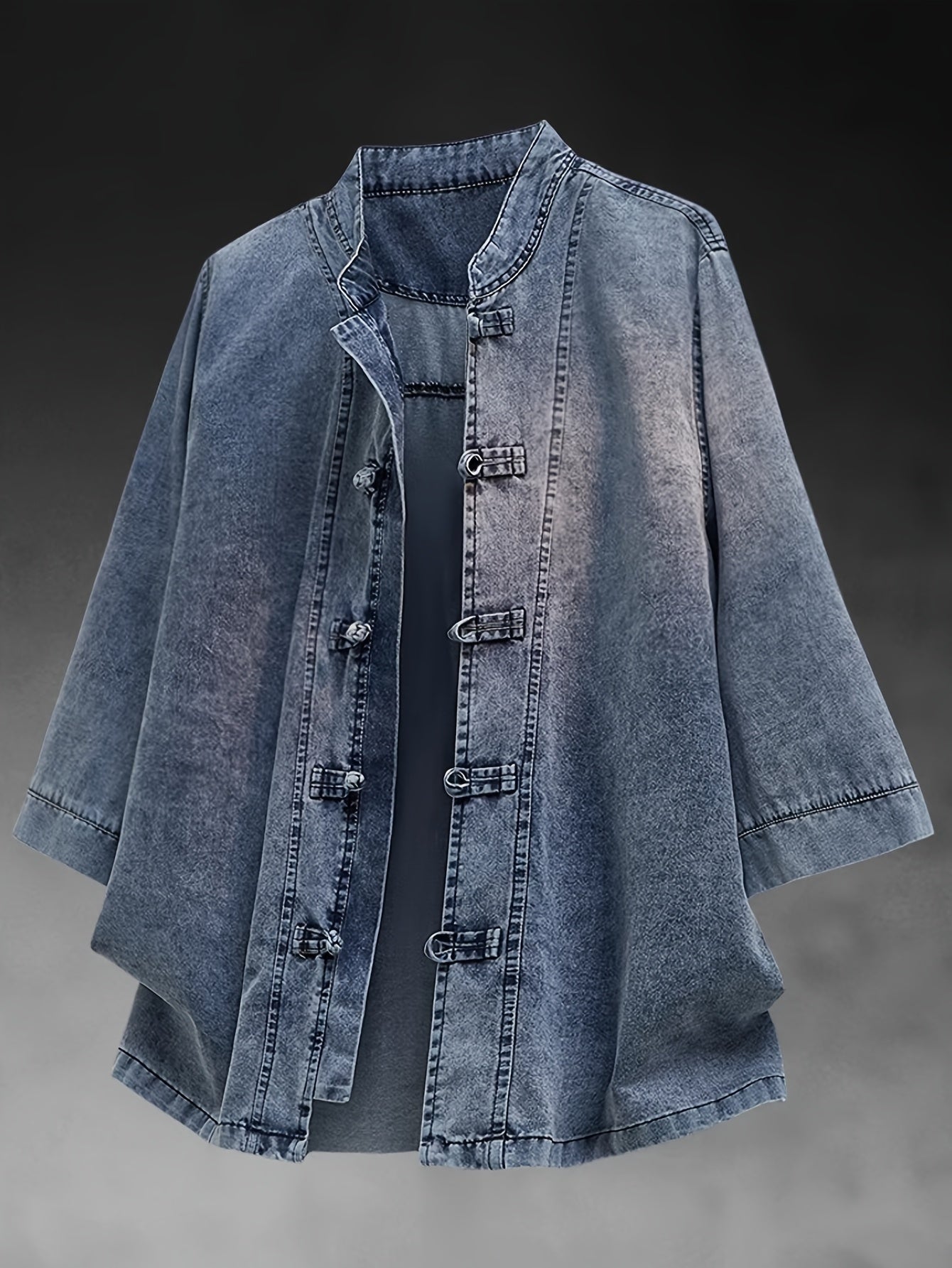 Faelyn | Heren spijkerjasje – Losvallend model met 3/4 mouwen en knoopsluiting