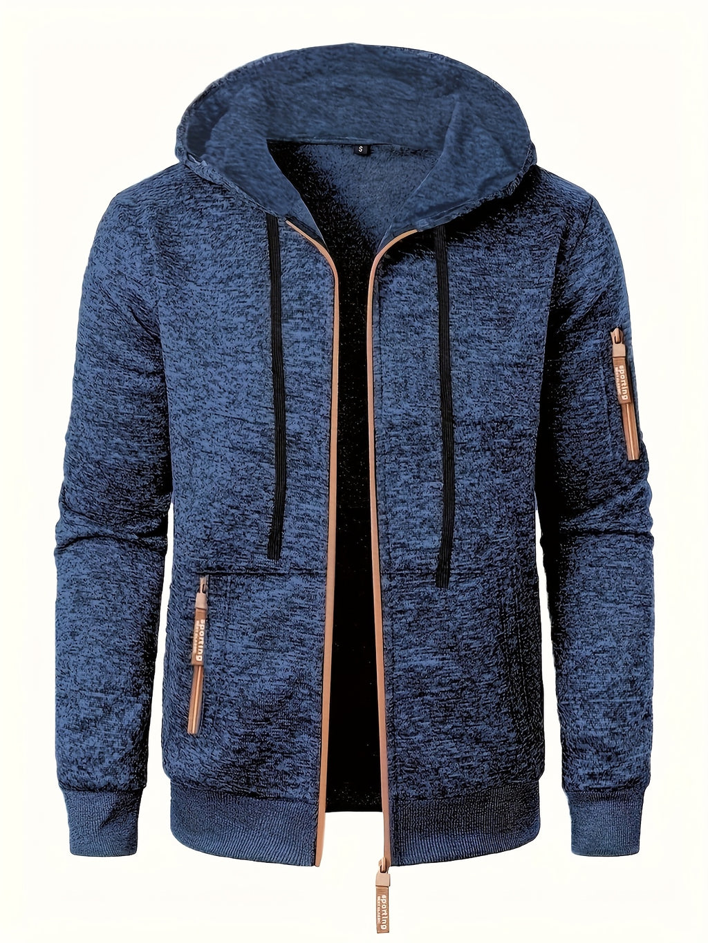 Caslan | Heren sweaterjack met capuchon en ritssluiting – Lichtgewicht casual hoodie