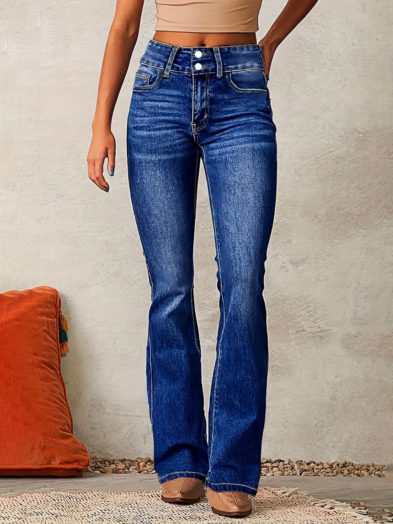 Avyressa | Slim fit flare-jeans voor dames – stretchdenim met hoge taille, retrostijl