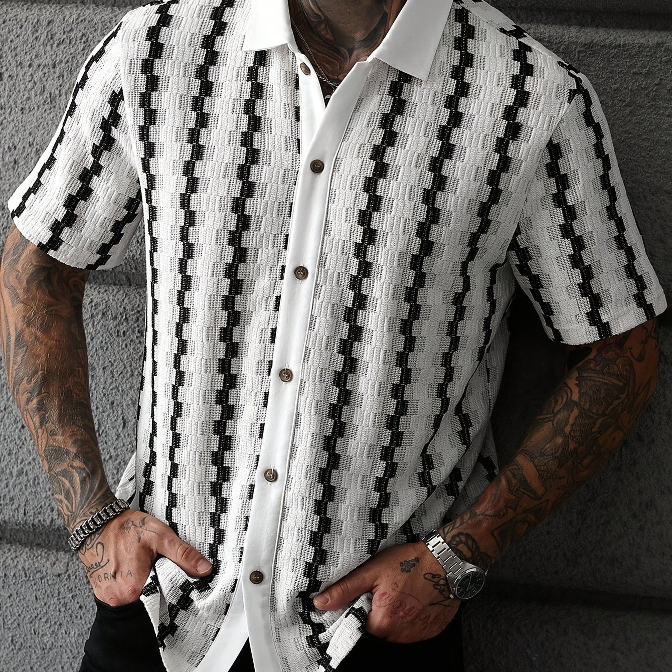 Velorin | Zomerse gestreepte herenpolo – casual shirt met korte mouwen van lichtgewicht katoen