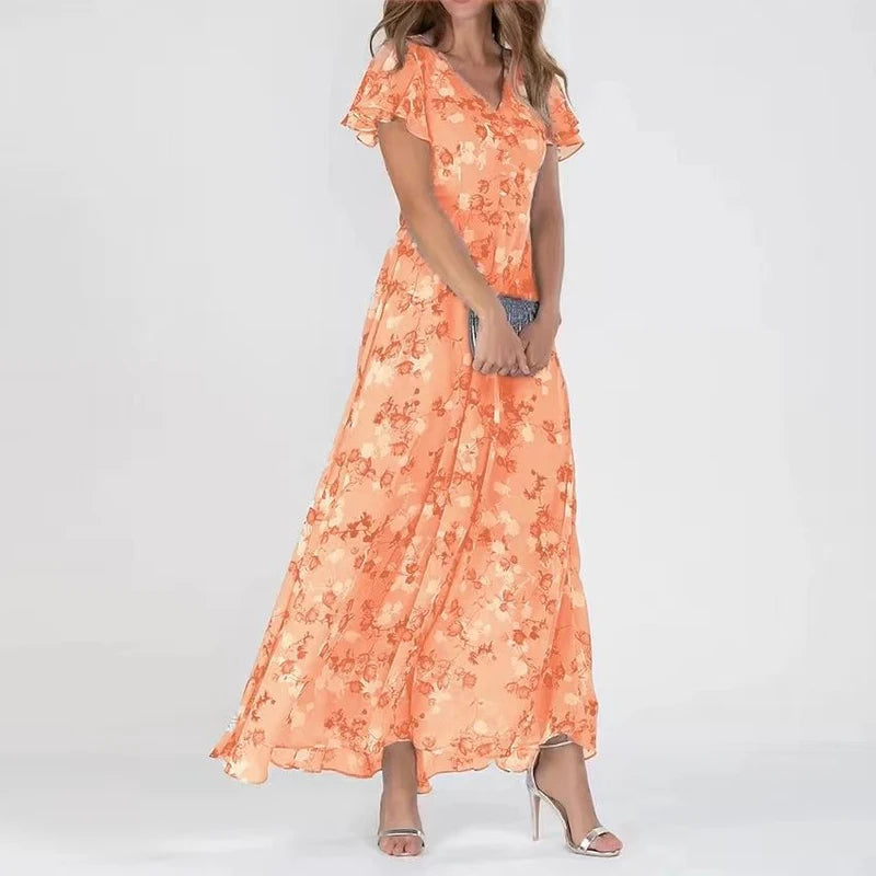 Olyne | Midi-jurk voor dames – Zomerjurk met tijdloos, soepel vallend silhouet