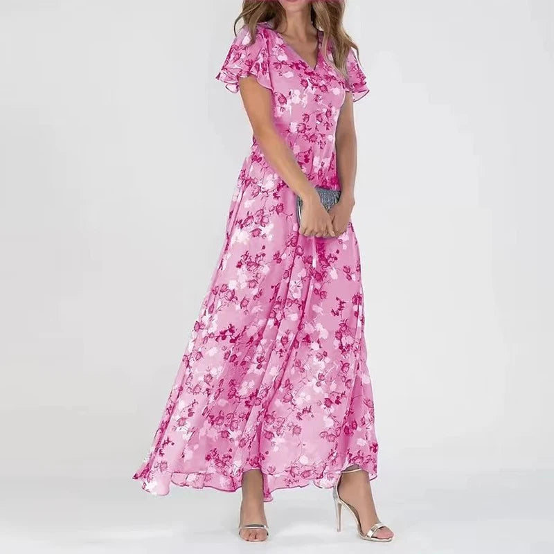 Olyne | Midi-jurk voor dames – Zomerjurk met tijdloos, soepel vallend silhouet