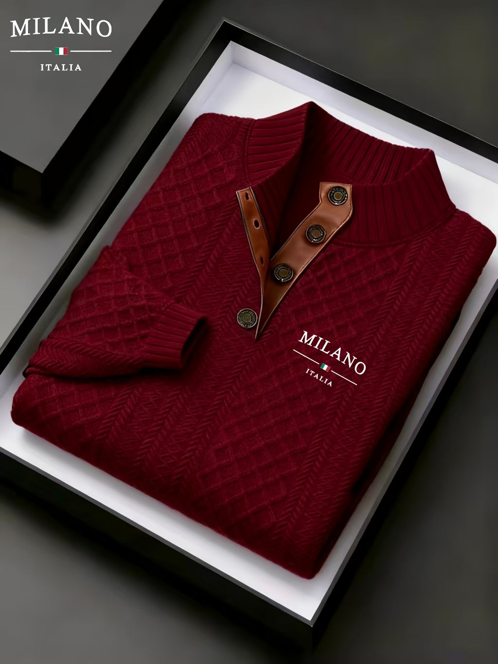 Denric | Standkraag jacquard gebreide trui, gestructureerde pullover voor herfst- en winterkleding, warme outdoor trui