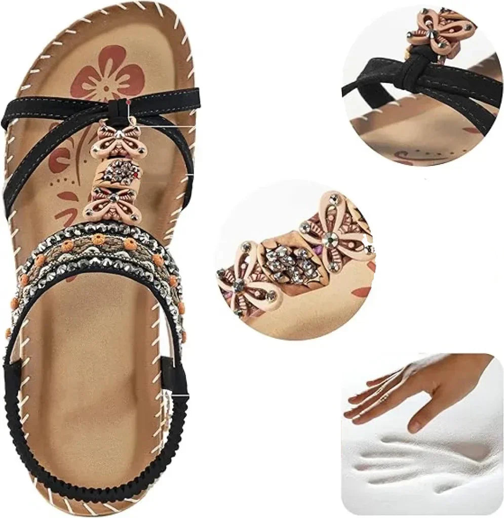GypsyStep | Orthopedische comfortabele sandalen voor dames – Boho leren instapsandalen