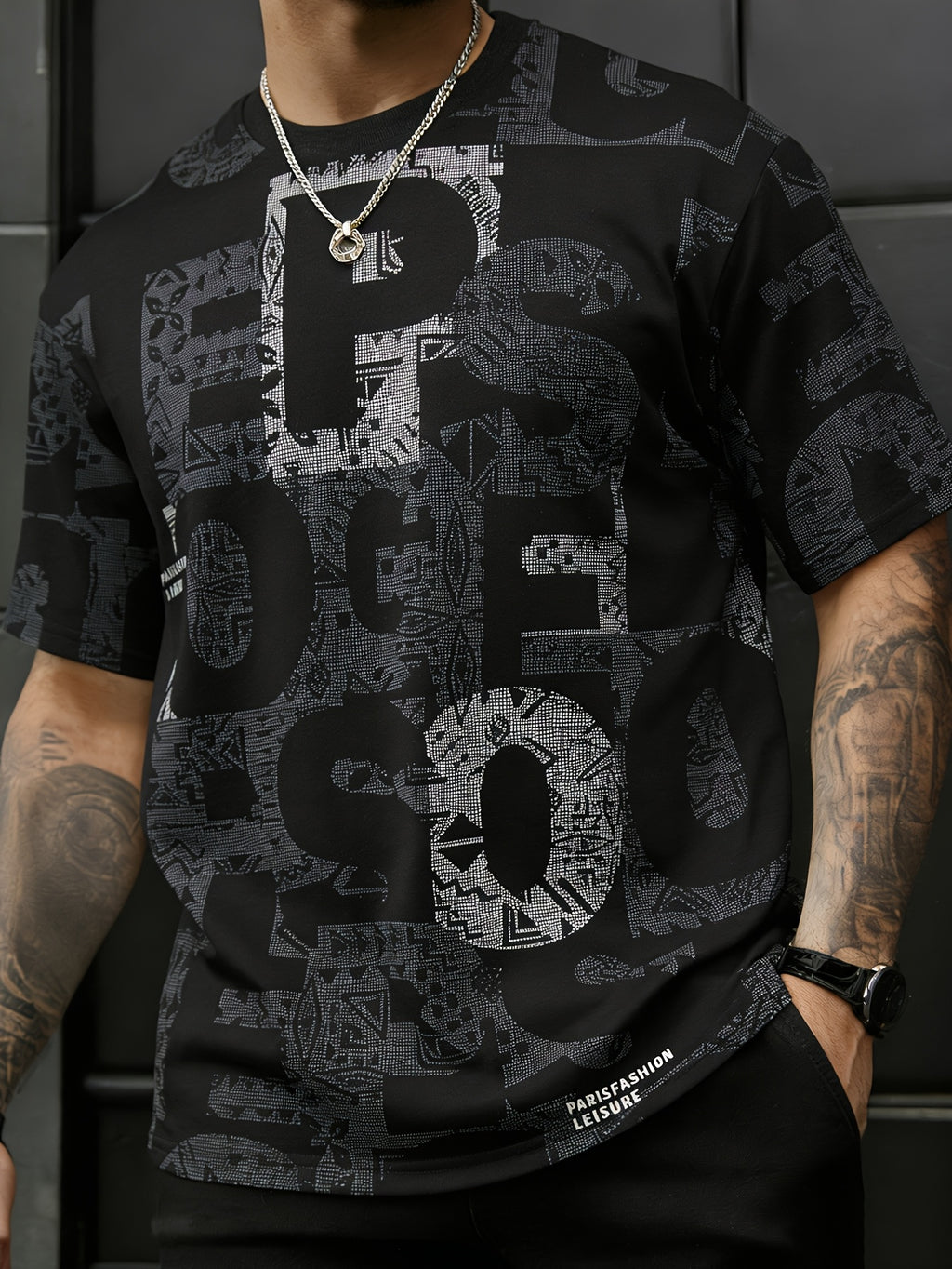 Benu | Heren zomers graphic T-shirt – losvallend T-shirt met ronde hals en korte mouwen