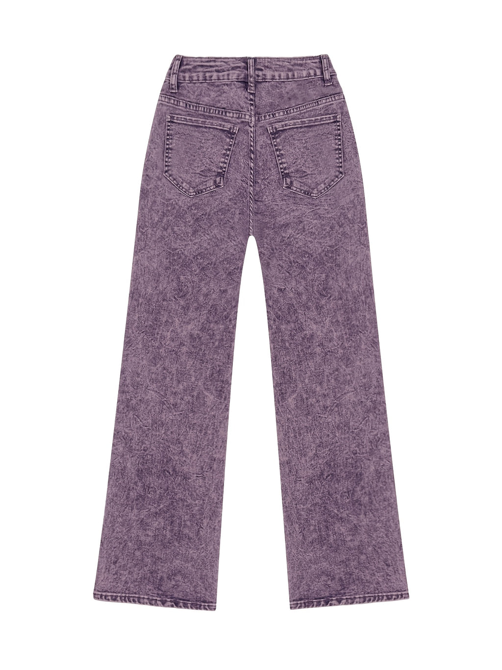 Viridia | Damen-Stretchjeans mit hohem Bund – Locker sitzend, Acid-Wash-Optik, gerades und weites Bein, Bauchkontrolle, Taschen