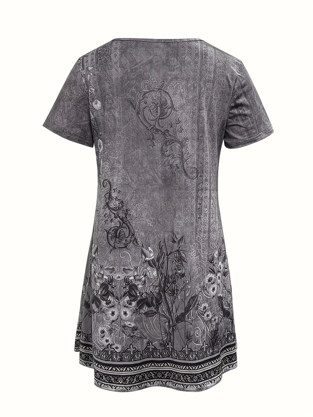 Emersyn | Boho-T-shirt met bloemenprint voor dames – T-shirt met losse pasvorm voor op vakantie