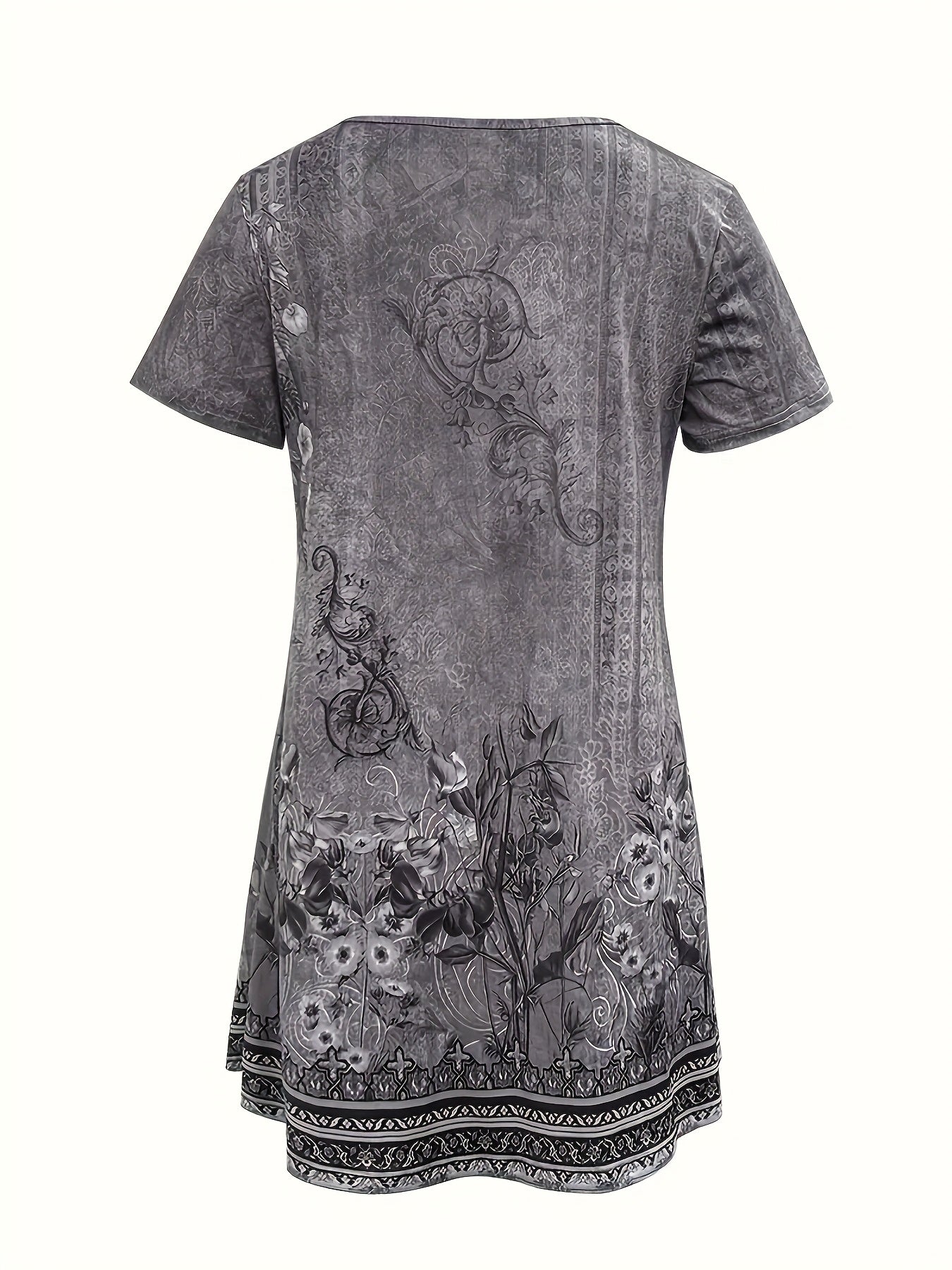 Emersyn | Boho-T-shirt met bloemenprint voor dames – T-shirt met losse pasvorm voor op vakantie
