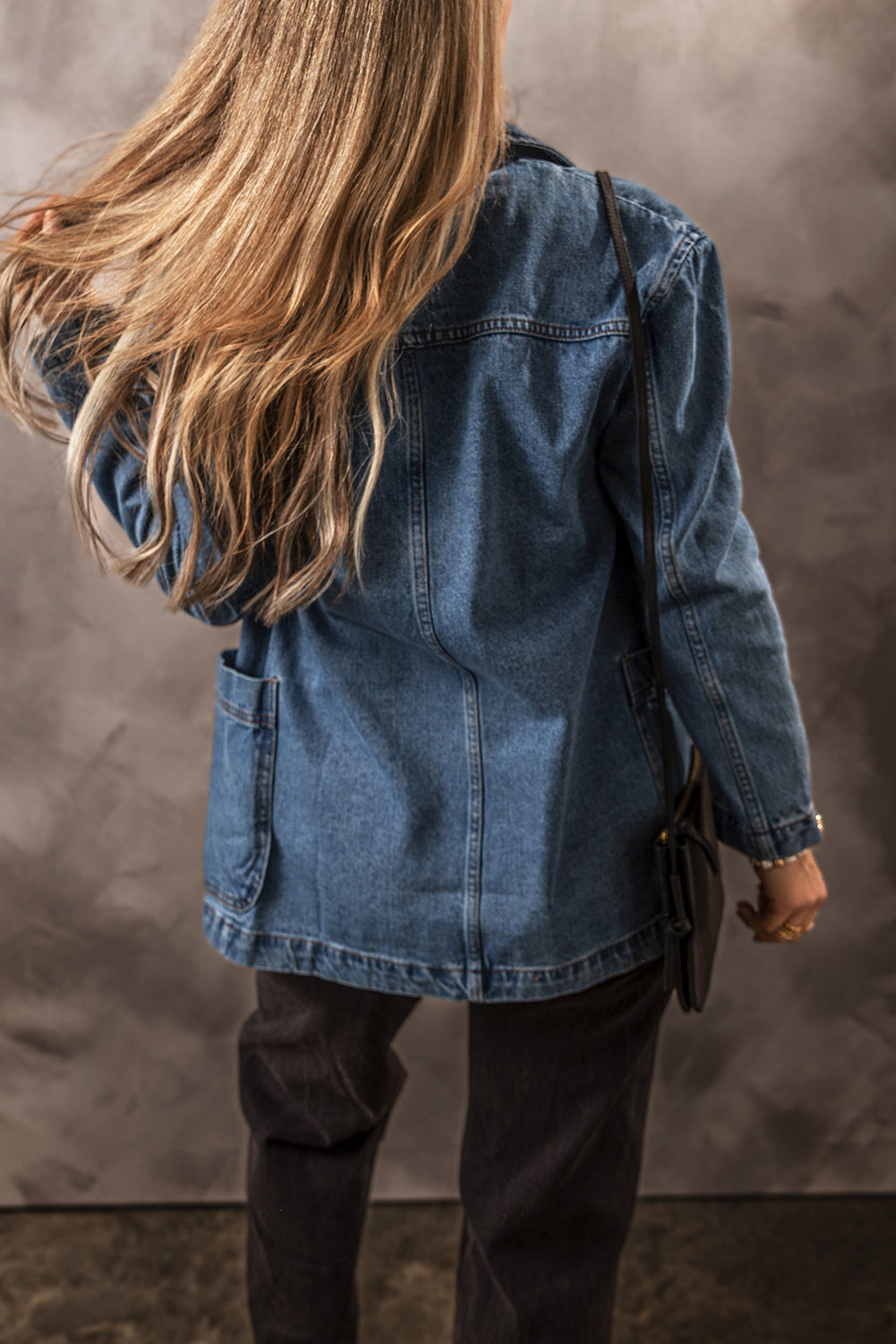 Tavrinae | Dames Casual Denim Jack – Reverskraag, Zijzakken en Klassieke Pasvorm