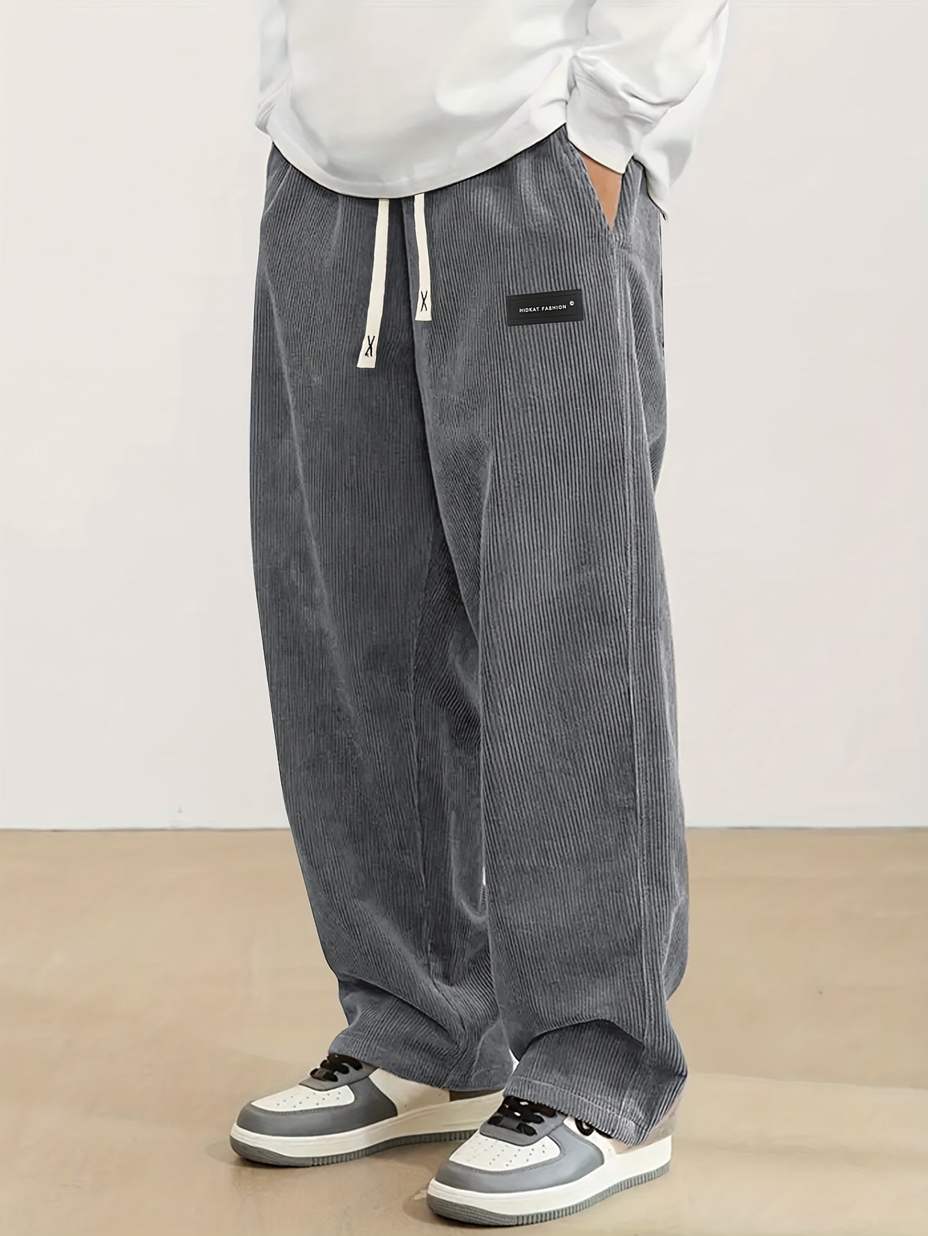 Corvian | Heren Corduroy Broek met Trekkoord – Rechte Casual Sweatpants voor Lente & Herfst