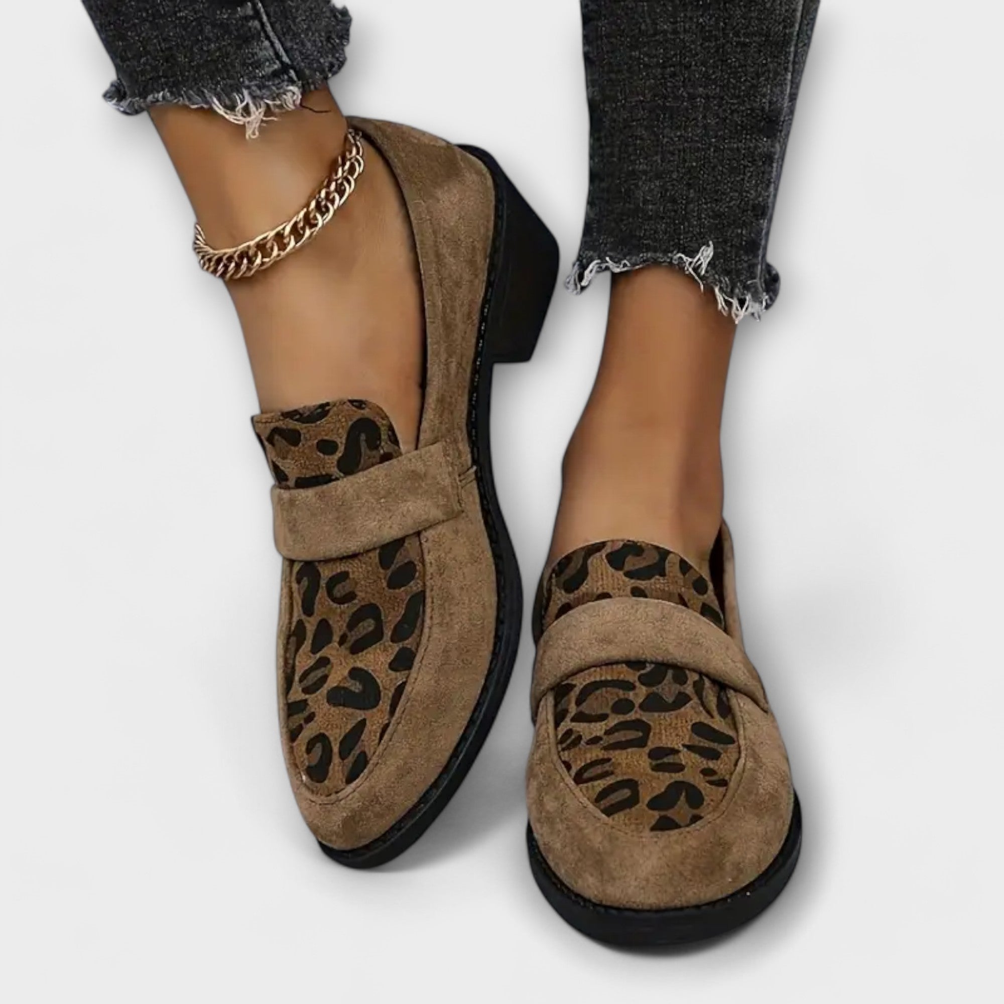 Galrya | Wilde chique loafers – Instapmodel schoenen voor dames met luipaardprint, dempend comfort