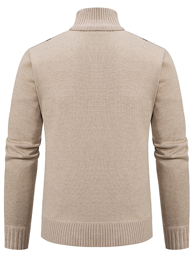 Fynaric | Herrenpullover mit Reißverschluss – Stilvoller Pullover mit Stehkragen, lässiges Strickmuster