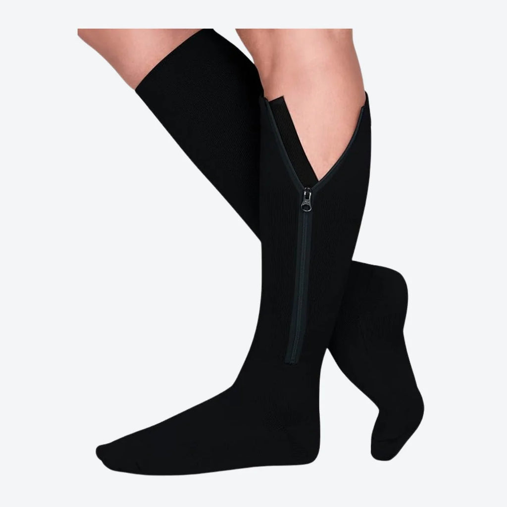 SootheSox | Chaussettes de compression à fermeture éclair facile – Confort, circulation et soutien tout au long de la journée