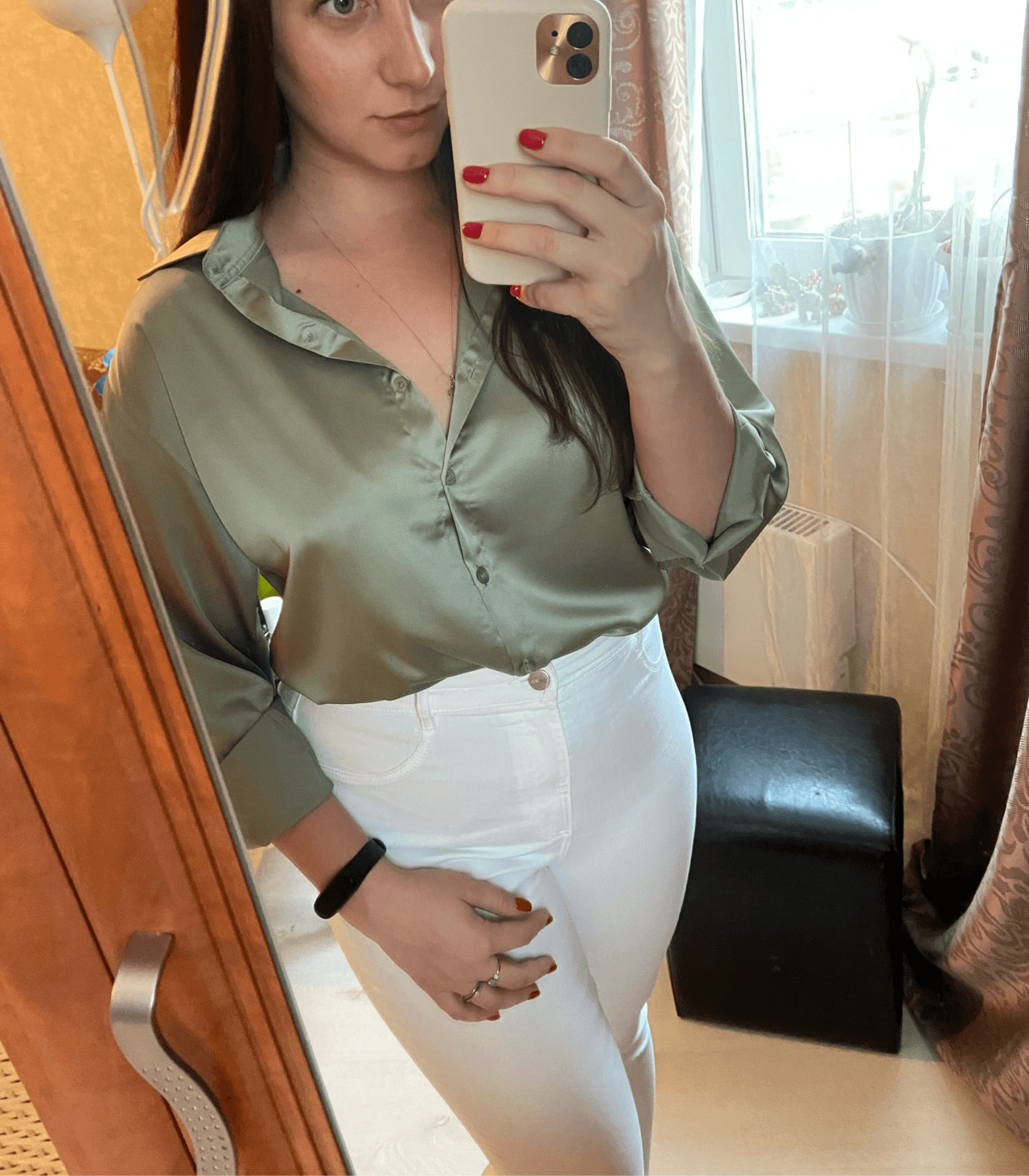 Chemisier en soie à boutons