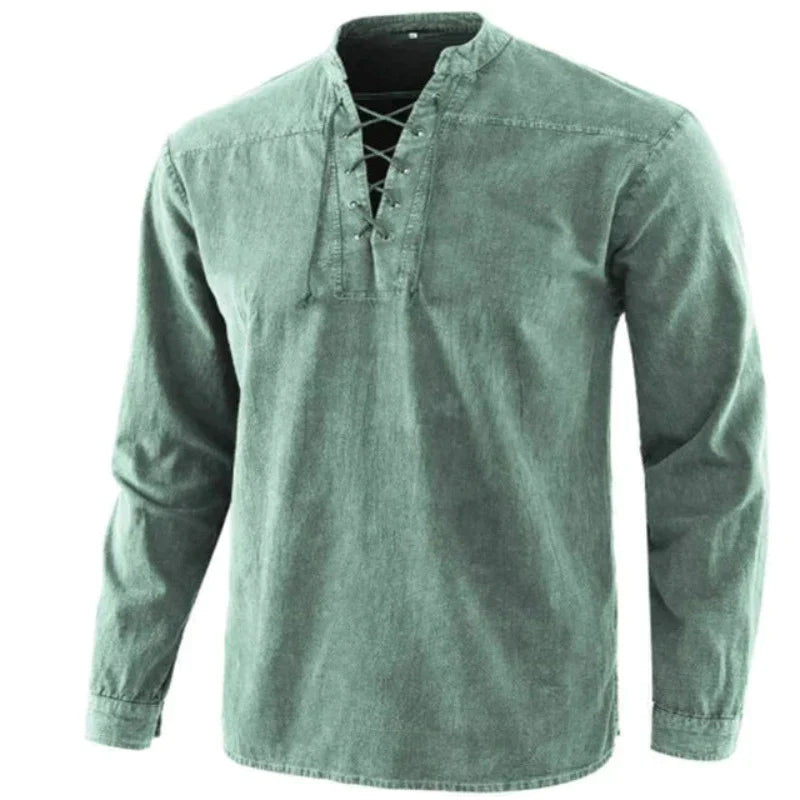 Mylo | Heren casual V-hals shirt – slim fit T-shirt van katoenmix met korte mouwen