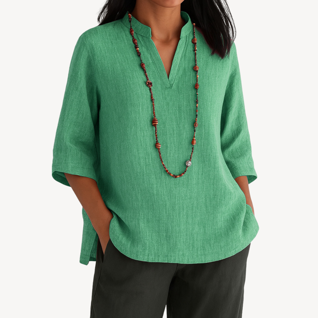 Quinelle | Casual linnen blouse voor dames – Lichtgewicht zomertop met relaxte pasvorm
