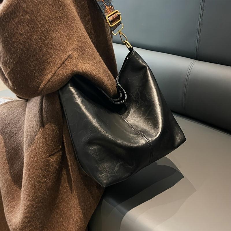Classtra | Sac bandoulière classique en cuir, bandoulière ajustable à motifs, grande capacité