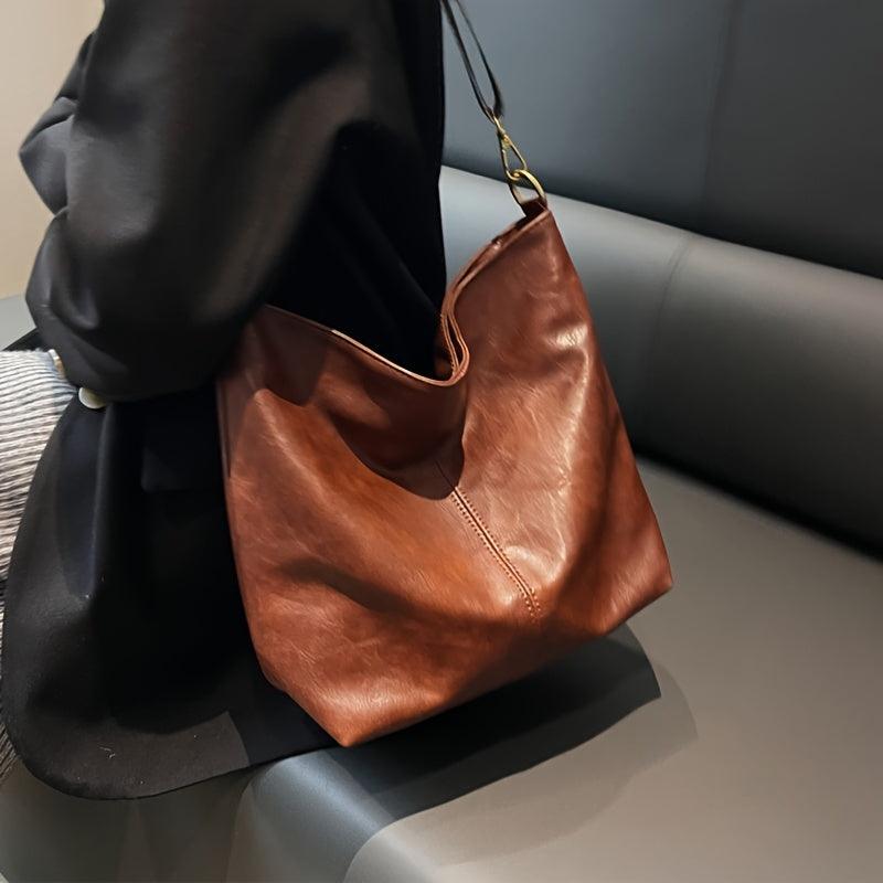 Classtra | Sac bandoulière classique en cuir, bandoulière ajustable à motifs, grande capacité