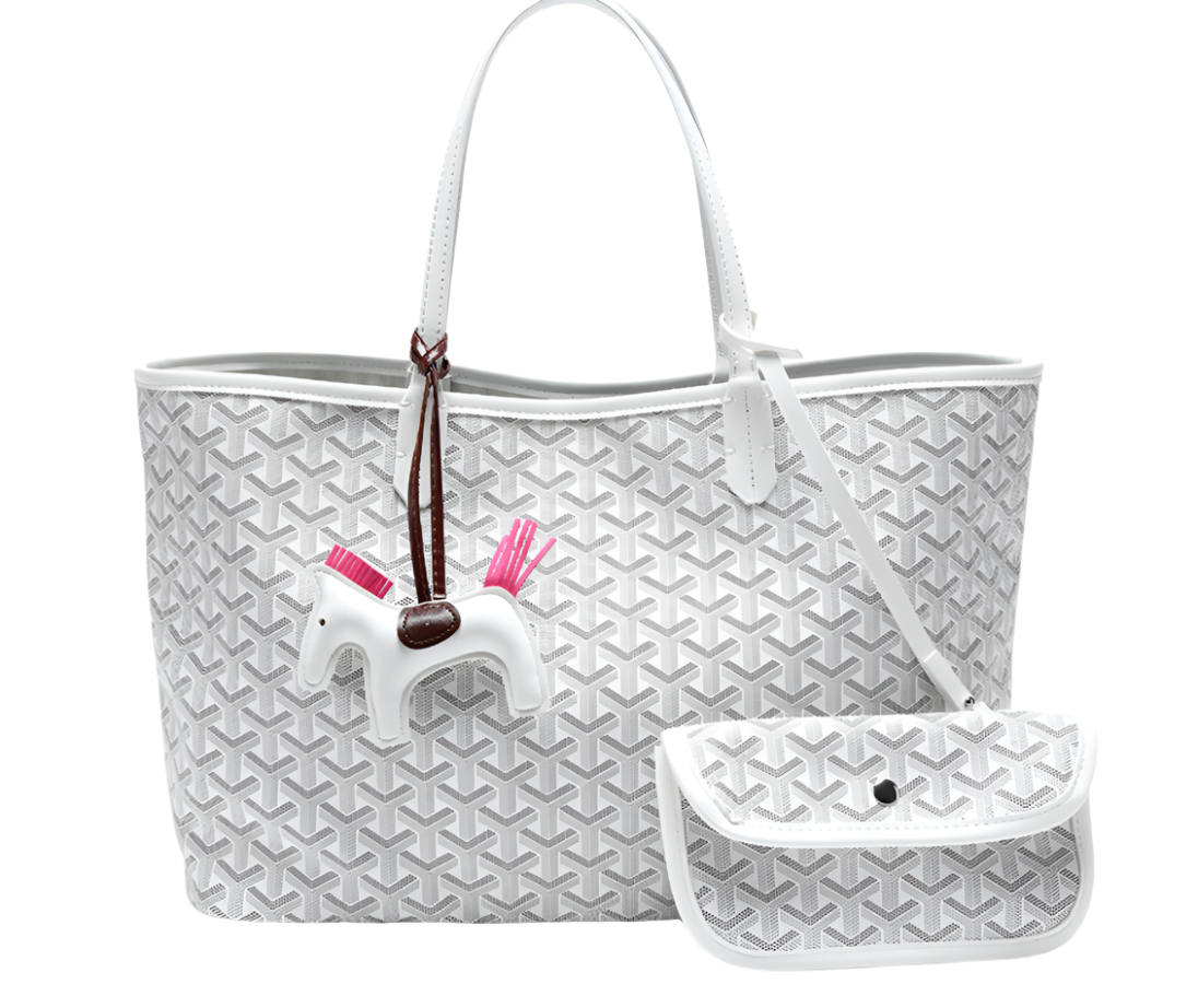 VeroTote | Elegante Leren Schoudertas, Stijlvolle Gedrukte Ontwerp draagtas