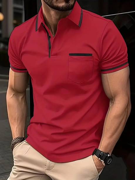 Sandor | Polo homme coupe classique - manches courtes, col contrastant
