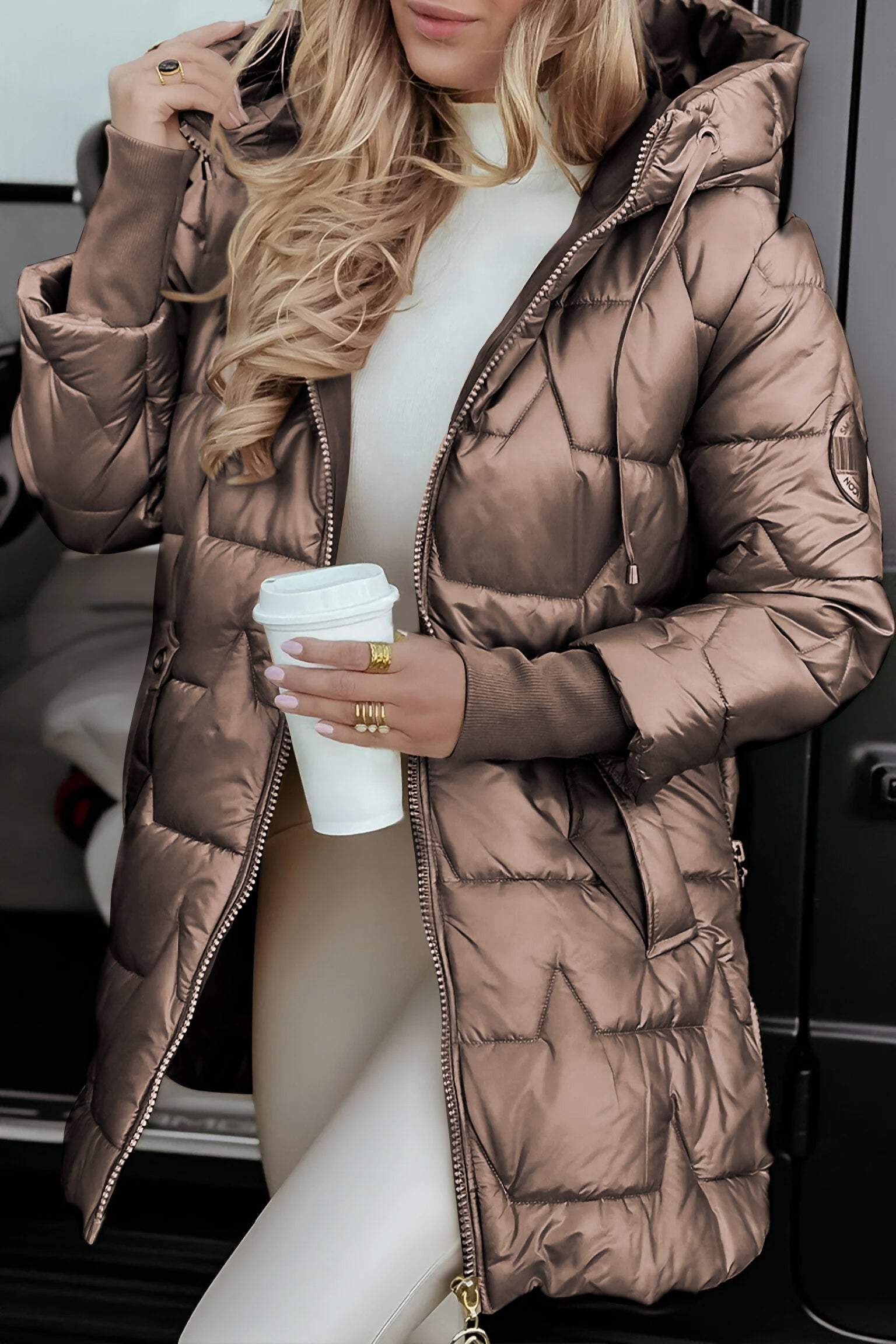Rhyanna | Elegante Damen-Kapuzenjacke – Warmer Wintermantel für die Freizeit