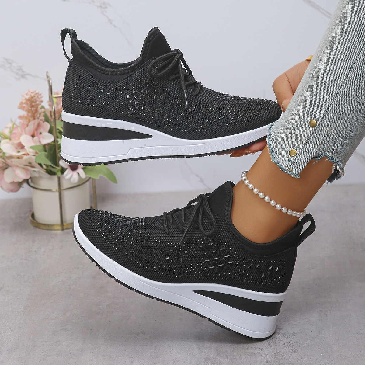 Telira | Lichtgewicht sneakers met sleehak voor dames – Ademende, stijlvolle schoenen voor dagelijks gebruik