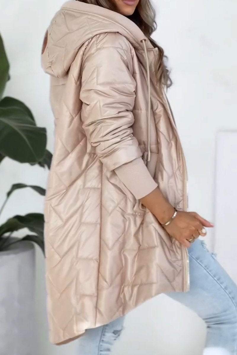 Alvynne | Veste d'hiver pour femme avec capuche et garnissage en duvet – Veste thermique chaude et décontractée pour les activités de plein air