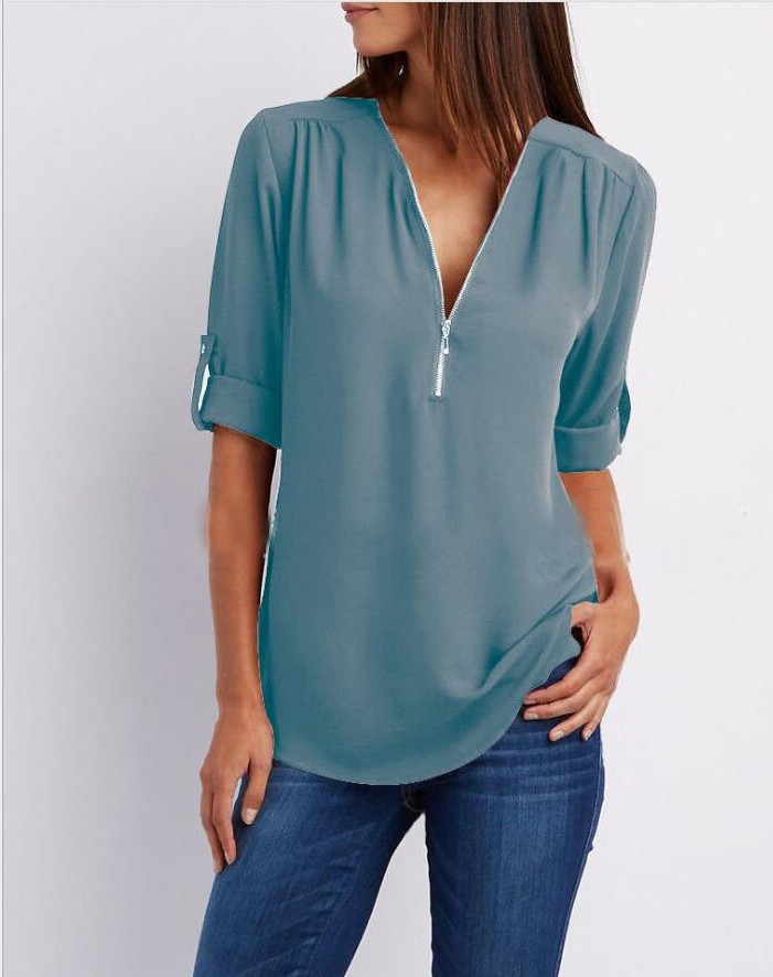 Wrisa | Stijlvolle damesblouse – Elegante top voor dagelijks gebruik met V-hals