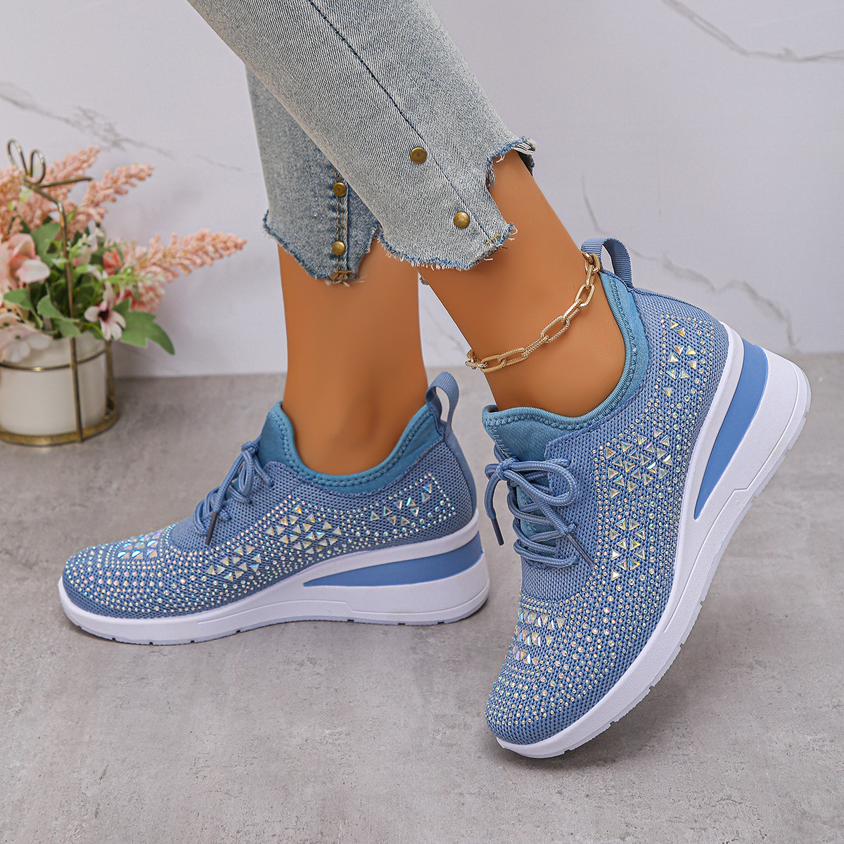 Telira | Lichtgewicht sneakers met sleehak voor dames – Ademende, stijlvolle schoenen voor dagelijks gebruik