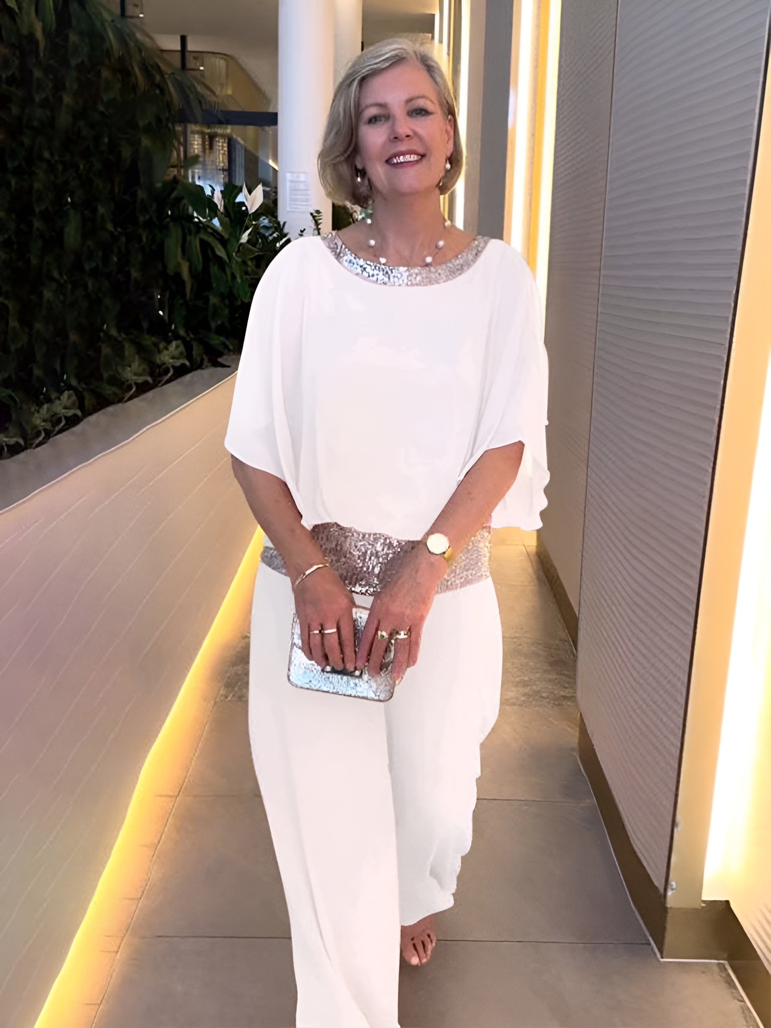Evella | Glam Sparkle tweedelige set voor dames – Elegante luxe outfit voor feesten en avonden