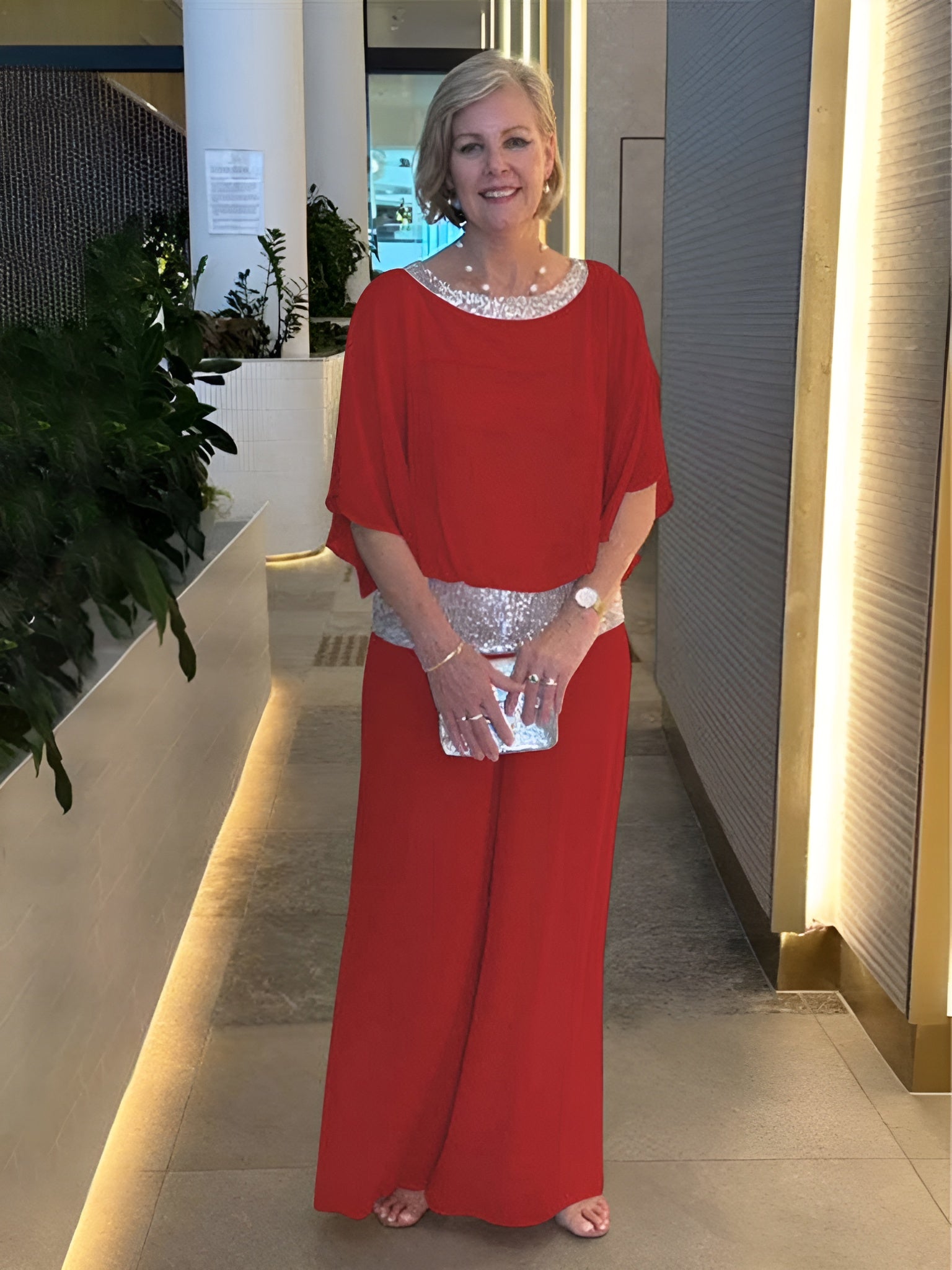 Evella | Glam Sparkle tweedelige set voor dames – Elegante luxe outfit voor feesten en avonden
