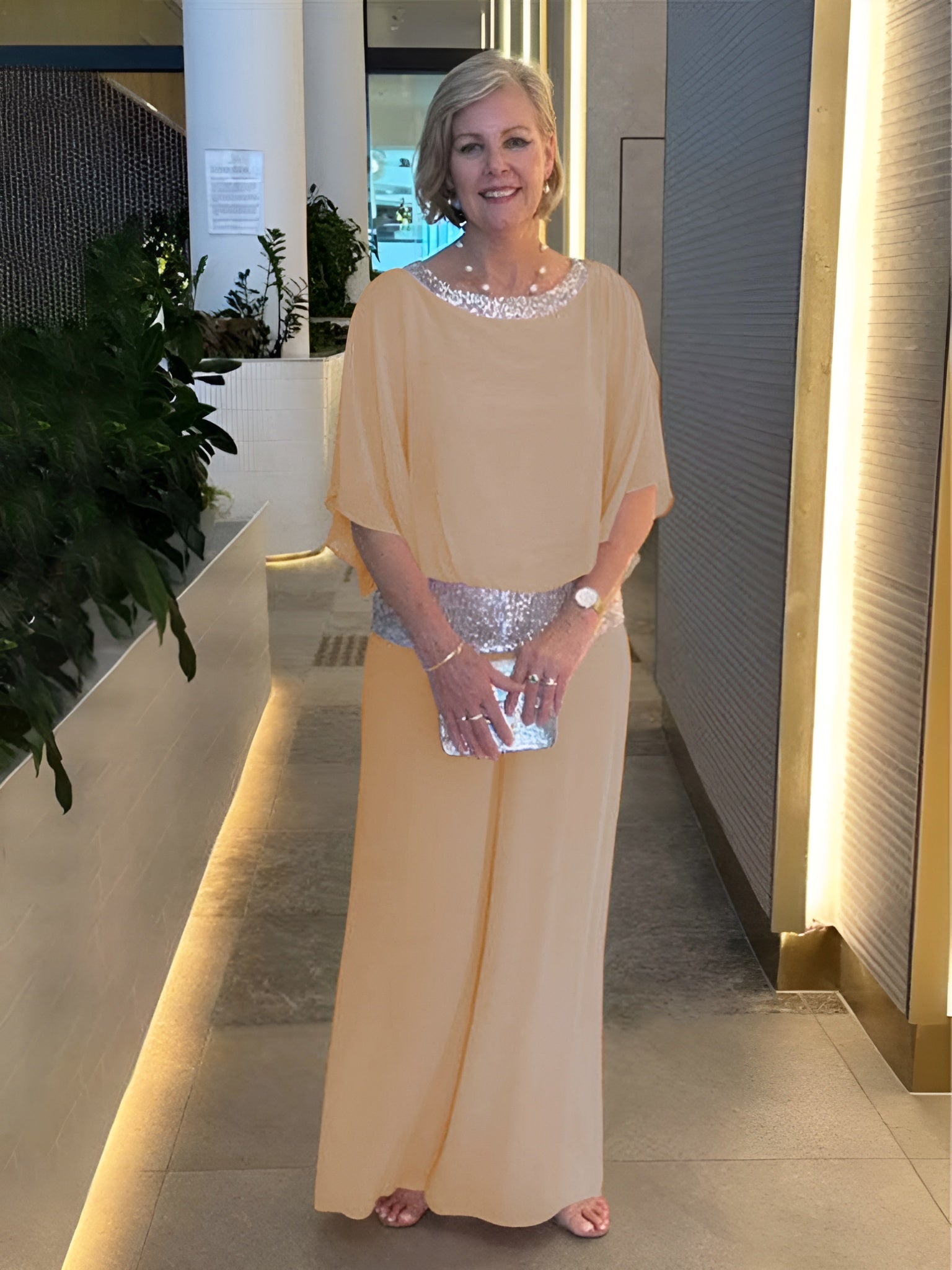 Evella | Glam Sparkle tweedelige set voor dames – Elegante luxe outfit voor feesten en avonden