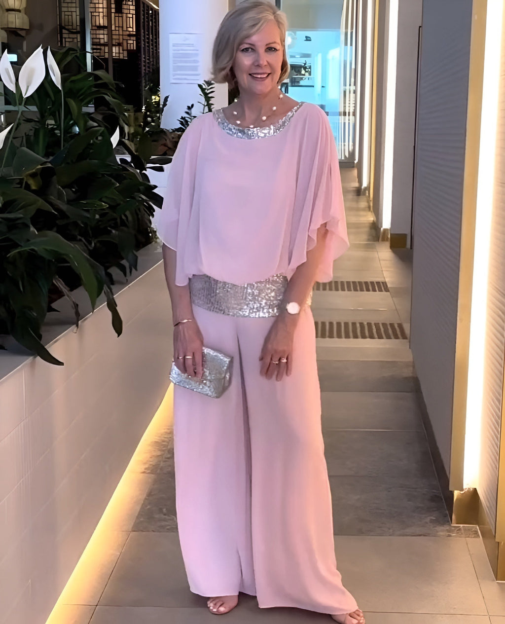 Evella | Glam Sparkle tweedelige set voor dames – Elegante luxe outfit voor feesten en avonden