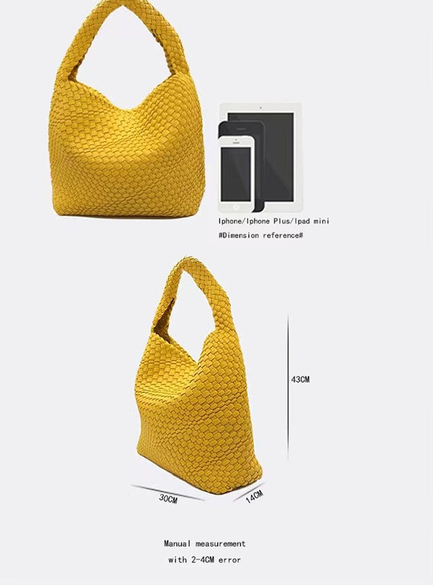 Luxora | Sac seau en cuir souple pour femme – Sac bandoulière de luxe tissé à la main 