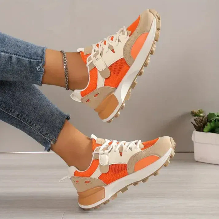 Lirara | Gelaagde Sneakers – Dames Multi-Texture Casual Schoenen